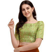 Oomph! Jacquard Green Readymade Blouse For Women - Rbbl123Xl