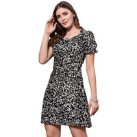 Oomph! Dress For Women Stylish| Summer Vacation Style |Floral Print Puff Sleeve Dress | Lightweight Flared Maxi For Casual & Holiday Wear
