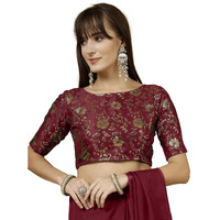 Oomph! Readymade Blouse For Women, Brocade, Boat Neck, Rbbl506