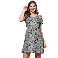 Oomph! Dress For Women Stylish| Summer Vacation Style |Floral Print Puff Sleeve Dress | Lightweight Flared Maxi For Casual & Holiday Wear