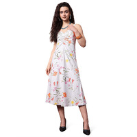 Purvaja Womens Fit & Flare Knee Length Dress (Wini-060-Lris_White_Xx-Large)