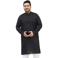 Sojanya Plus (Since 1958) Men's Cotton Black Only Kurta