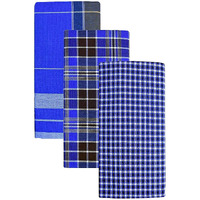 Weavers Villa Men's Cotton Multi Color Lungis For Men 2 Meter (Set Of 3, Multi Colour) || Assorted Checks Or Colours