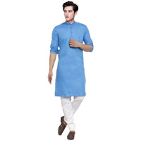 Lookmark Men's Cotton Blend Yellow Straight Kurta(Kurta 05-Xxl_)