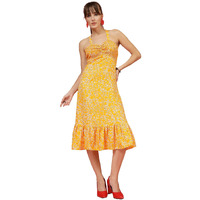 Oomph! Women's Western & Fusion Wear Printed Crepe Dress For Women, Smocked Bodice, Multicolor - Md1034