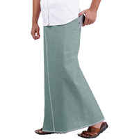 Prakasam Cotton Mens Supreme Qulaity Kfc Plain Welcro Pocket Dhoti (Kfc-Pln-Green)