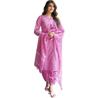 Sanisa Women's Rayon Blend Floral Printed Straight Kurta With Pant And Dupatta Set| Ethnic Set | Suit Set | Kurta Set(171Kbd1834N-Xl_Lavender & Multi)