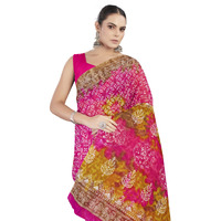 Tamaira Fashion Women's Batik Printed Pure Cotton Mulmul Saree Without Blouse Piece(Ab37_Pink)
