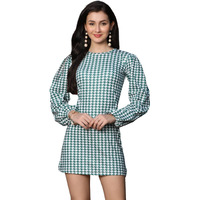 Dhruvi Trendz Womens Lycra Women Western Dresses Regular Fit Dt-Dp-Wd1028 (Dt-Dp-Wd1030_Green_L)