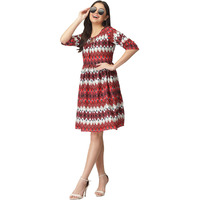 I Enterprise Women's Crepe A-Line Knee-Length Casual Dress (Ak/Ma256Xxl_Multicolour