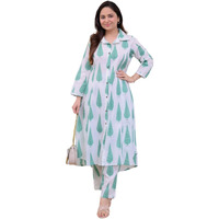 Leriya Fashion Women Fit And Flare Midi Ethnic Co Ord Set, Blue, Xl