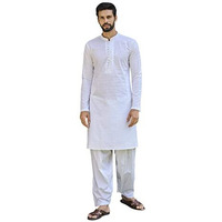 See Designs Men White Chikankari Embroidered Straight Kurta - Sd2Mkt_1093Xs