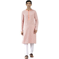 See Designs Cotton Regular Mens Kurta (Sdkt1038M_Peach_M)