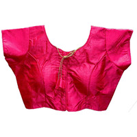 Vihu Fashion Women's Phantom Silk Short Sleeves Readymade Saree Blouse