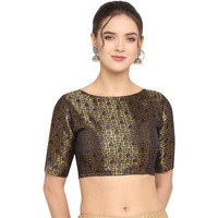 Oomph! Women's Art Silk Floral Half Sleeve Blouse (Rbbl20L_Black_L)