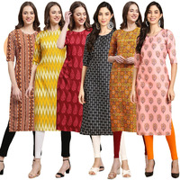 Pinkmint Women's Crepe Solid Regular Kurti (Ks01_Multicolor2