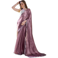 Shiv Textiles Women's Organza Shimmer Saree(Klis-904-Lavender)