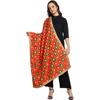 Weavers Villa Women's Polyester Heavy Phulkari Embroided Dupatta, Chunni (2.25 Mtrs) (Design-03)