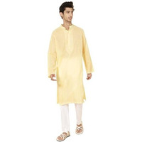 Fabindia Men's Cotton Relaxed Kurta (20051066_Yellow