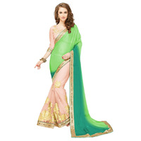Glory Sarees Women's Chiffon Saree With Unstitched Blouse (Vintage106_Multicolored)