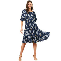 Rare Women's Regular Fit Dress (Ep7532F_Navy Blue S)
