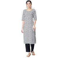 Pinkmint Kurta Set For Women Cotton Printed Straight Kurta With Pant (Pack Of 1)