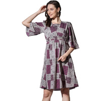 Dhruvi Trendz Womens Rayon Women Western Dresses Regular Fit Western Dress (Dt-Wd1083_Purple_L)