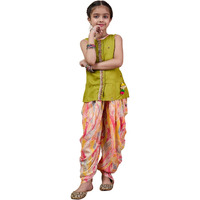 Pspeaches Girl's Cotton Rayon Dhoti Set (Dh-Multidhoti-6-7Y_Multi