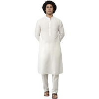 See Designs Men's Cotton Solid Regular Kurta (Sdkt1098_White_M)