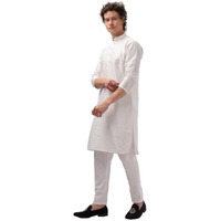 Be Active Men's Cotton Blend Regular Kurta (My0013-Kr 1_White