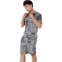 Campus Sutra Men's Multicolour Bohemian Print Co-Ord Set For Casual Wear | Cotton Rayon Fabric | Clothing Set Crafted With Comfort Fit & High Performance For Everyday Wear