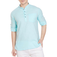 Divisive Men's Pure Cotton Relaxed Fit Short Kurta (Dkrt258_Xxl_Sky)