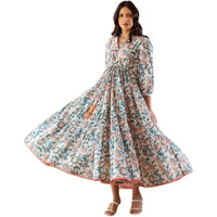 Greciilooks Dress For Women Stylish | One Piece Dress For Women Long | Women Dress | Long Dress For Women | Maxi Dress For Women (In, Alpha, M, Regular, Blue)