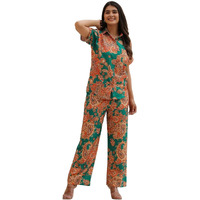 Greciilooks Women's Rayon Printed Regular Fit Co Ord Set (Gl-W2117&Tr1080_Mint Green_S)