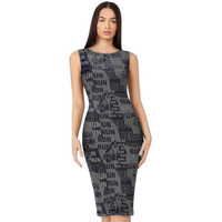 Toochki Women's Black Lycra Typography Print Bodycon Western Dress | Dress For Women | A Line Dress | Winter Dress | Western Dress | Latest Women Dress | Trendy Dress | Midi Dress
