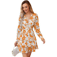 Leriya Fashion Georgette Western Above The Knee Women Party Dress (Lf-Wd1266_Orange