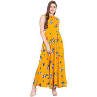 Lookmark Women's Crepe A-Line Dress (Md201-Mustard-S_Mustard_Small)