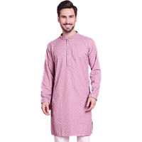 Jompers Light-Purple Chikankari Embroidered And Sequence Kurta For Men (Light-Purple, Xl,)