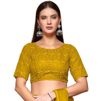 Oomph! Readymade Blouse For Women, Brocade, Boat Neck, Rbbl599