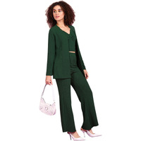 Popwings Women Casual Dark Green 3 Pieces Maxi Co-Ords Set