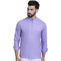 Sojanya (Since 1958, Men's Cotton Blend Purple Solid Only Short Kurta