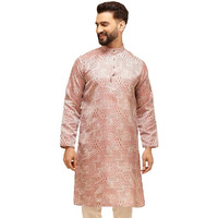 Sojanya (Since 1958 Men's Jacquard Silk Red Only Long Kurta