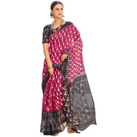 Satrani Women's Cotton Printed Ready To Wear Saree With Unstitched Blouse Piece (3394S304N_Pink2)