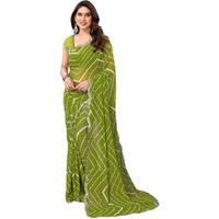 Shiv Textiles Women's Art Silk Traditional Prints Saree(506S104_Mehendi Green)