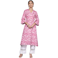 Varanga Women's Cotton T-Shirt (Nv_Vkur1334-Xl_Pink