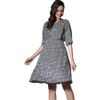 Dhruvi Trendz Rayon Western Knee-Length Casual Dress For Women (Dt-Wd1079_Black