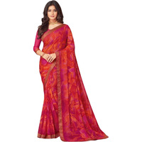 Shiv Textiles Women's Chiffon Digital Printed & Lace Saree(Sat-542S-105)
