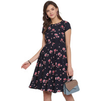 Lookmark Women's A-Line Knee Length Dress(Sd104-Xs_Black)