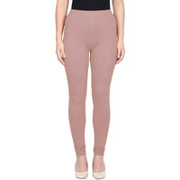 Shasmi Women's Stretch Leggings Chudidar Pink Peach Dark 94_Grey Pinch_M