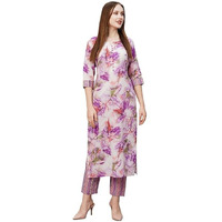 Shienzy Women's Cotton Blend Kurta Set (Shz1560_Multicolor_L)